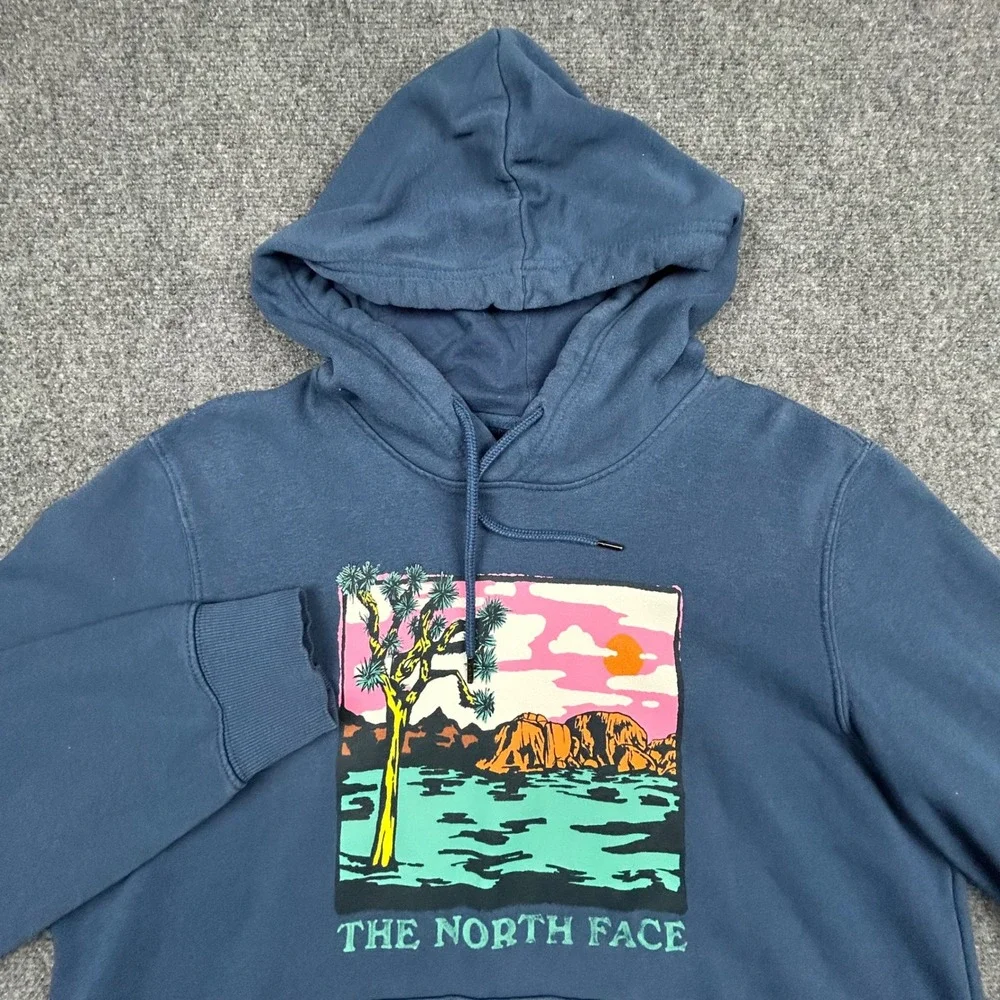 The North Face Hoodie Mens L Blue Joshua Tree Graphic Desert Gorpcore A7UO5